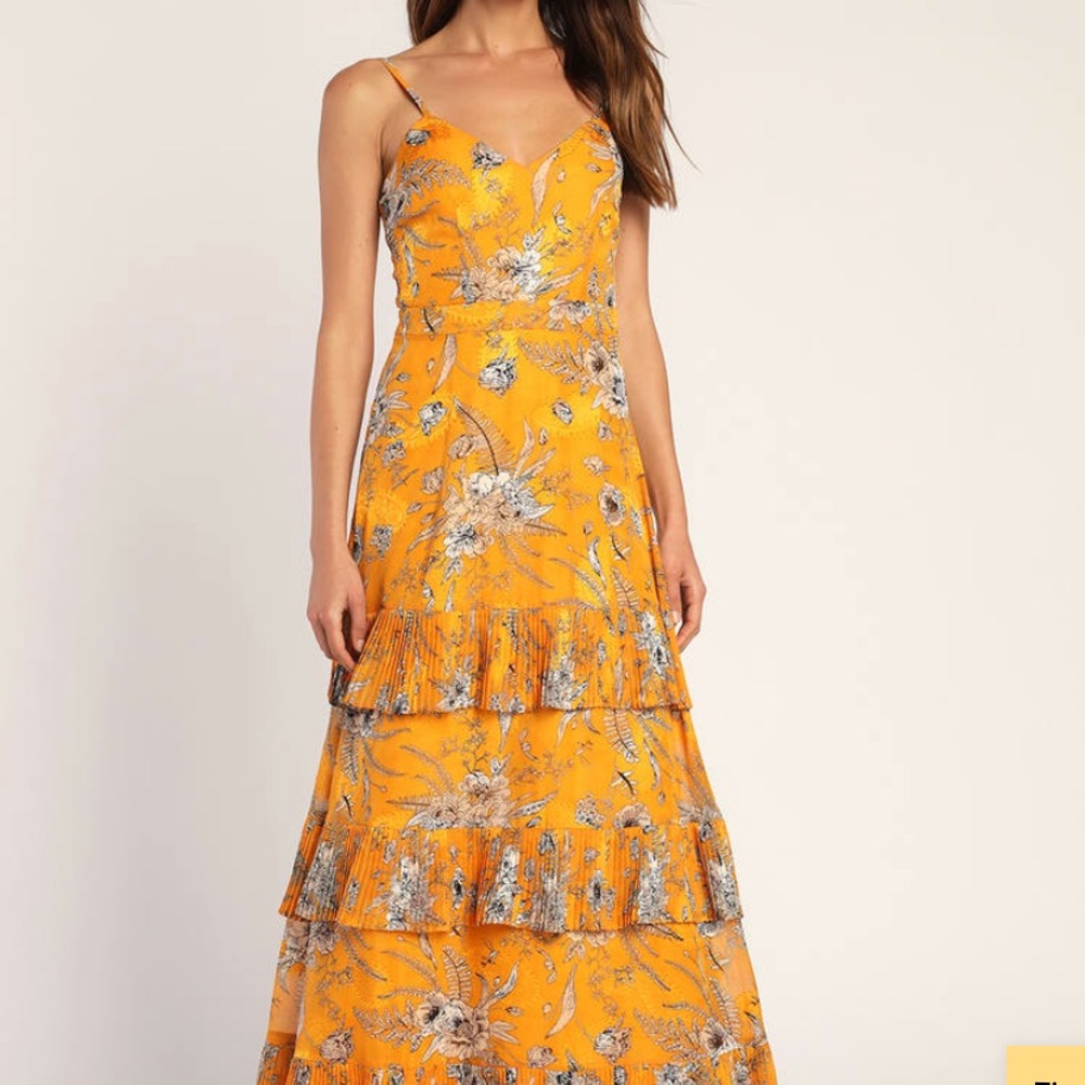 Lulu’s Mustard yellow maxi dress